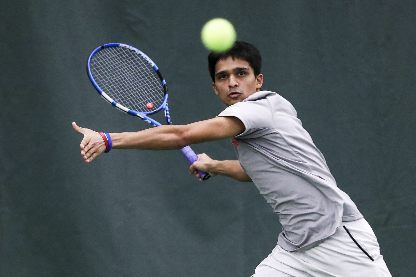 Vikash Singh preparing a forehand return